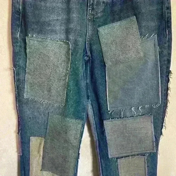 Free People We The Free Bare With Me Patchwork Boho Hippie Novelty Jeans 24 - Picture 14 of 16